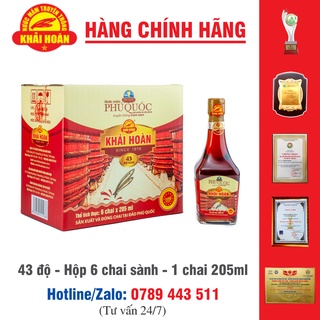 Nước mắm Khải Hoàn - Phú Quốc  43 độ - chai 205ml ( Hộp 6 chai )