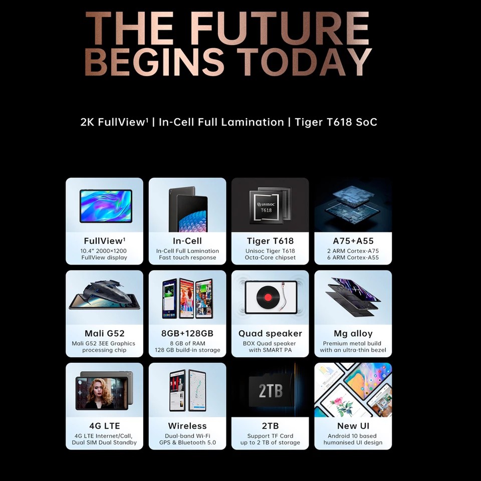 MÁY TÍNH BẢNG Tablet Alldocube iPlay 40 8GB RAM 128GB ROM chơi Liên Quân, Pubg, Genshin mượt mà | BigBuy360 - bigbuy360.vn