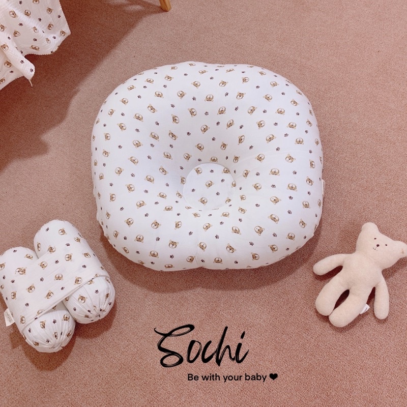 Gối chống trào ngược vải xô muslin cao cấp cho bé
