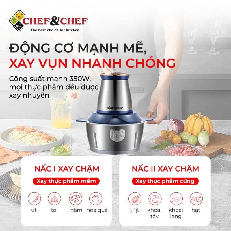 Máy xay thịt xay thực phẩm đa năng cối 2l