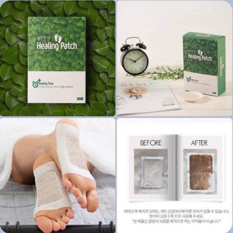 Miếng dán thải độc chân Healing patch Hàn Quốc ( Hộp 30 Miêng )