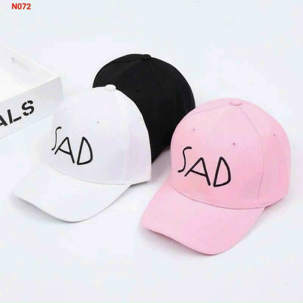 &lt;Hot&gt; Nón lưỡi trai unisex nam nữ (SAD) nhiều màu, form chuẩn, hàng đẹp
