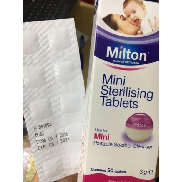 (Hot) Viên Tiệt Trùng Cốc Nguyệt San Milton Hộp 50viên