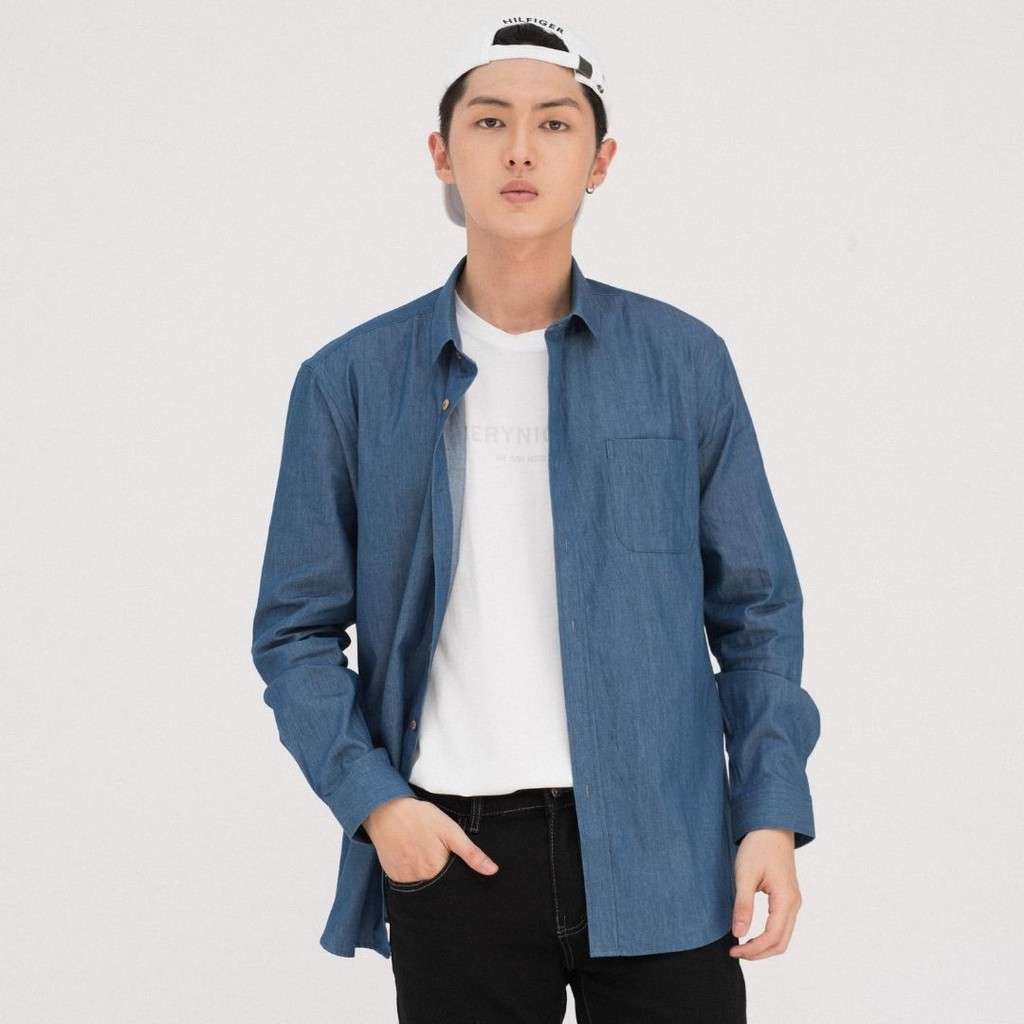 Sơ Mi Nam Denim Cao Cấp Thương Hiệu 360 Boutique Áo Sơ Mi Nam Dài Tay - SMDTK011