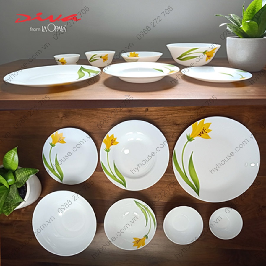 Chén cơm thủy tinh chịu nhiệt 12cm Diva LaOpala 340ml