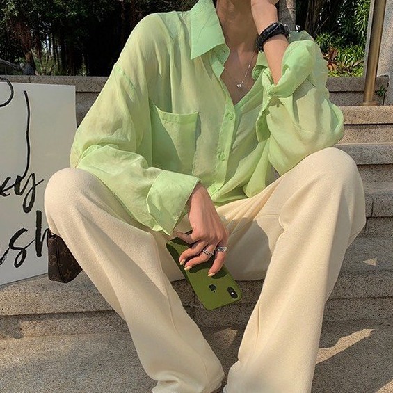 Áo Sơ Mi Voan Mỏng ĐI Biển_Áo Khoác Ngoài A3