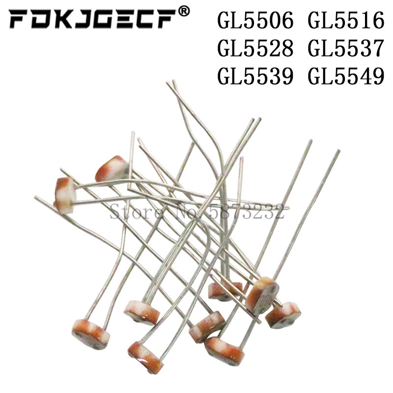 Set 50 Điện Trở Quang 5528 GL5528 5537 5506 5516 5539 5549 Cho Arduino