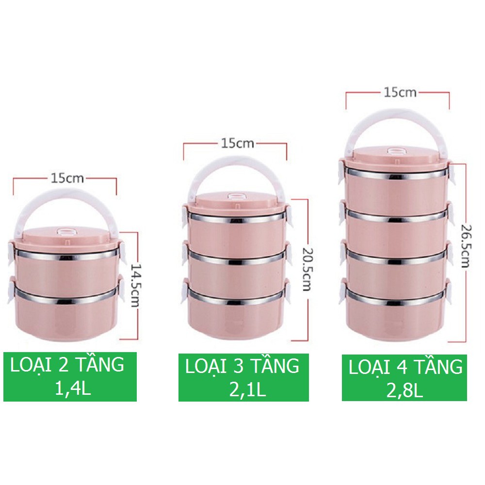 Cà mèn Cạp lồng 3 tầng cách nhiệt tốt phong cách trẻ trung Kami20053.3Tang