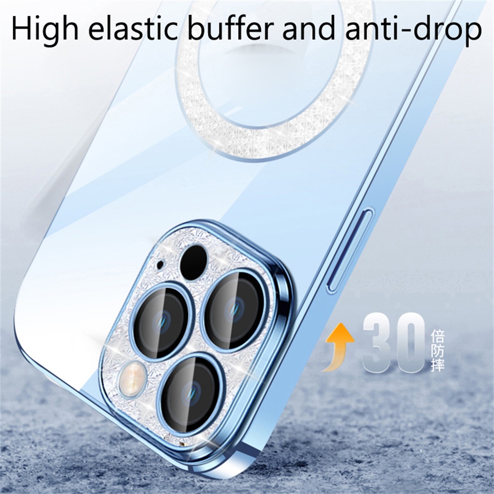 Ốp Điện Thoại Silicone Mềm Trong Suốt Kết Cấu Kim Cương Cho iphone 13 pro max iphone 11 13 12 pro max