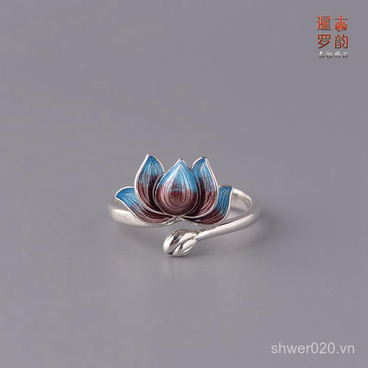 Nhẫn Hình Hoa Sen Bằng Bạc S925Sterling NoBrandFemaleSilver