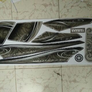 Bộ tem yamaha màu đen  hoa văn
