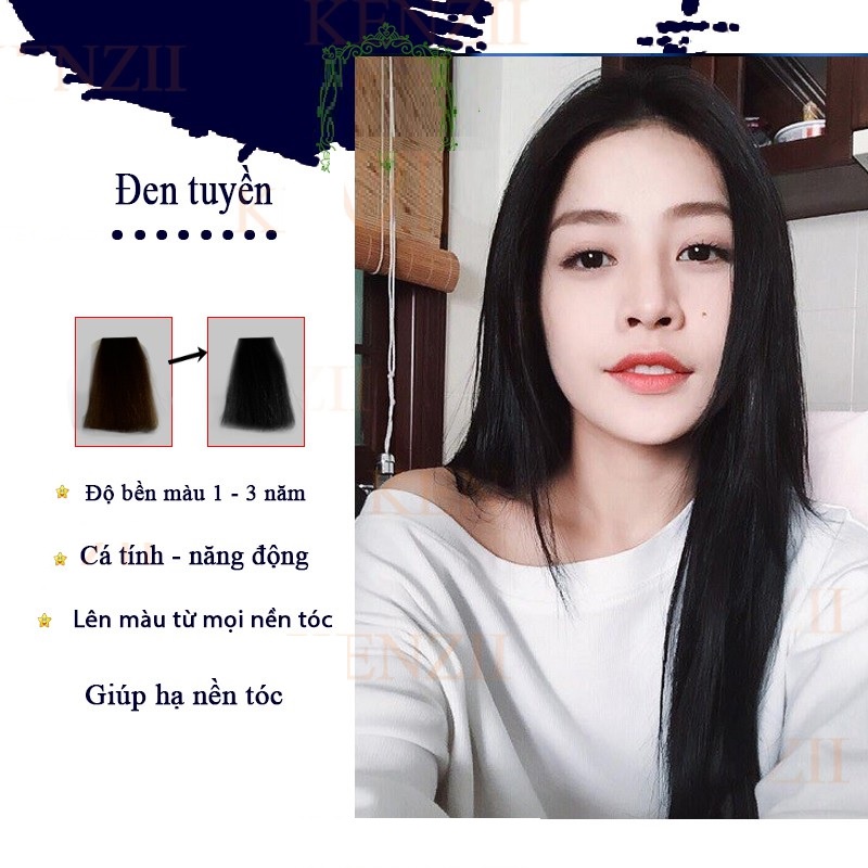 Thuốc Nhuộm Tóc Màu Đen Tự Nhiên, Đen Tuyền 2/0 Natural Black Hair Dye Cream