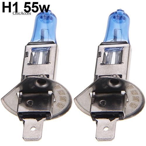 Set 2 bóng đèn halogen H1 / H4 / H7 55W / 100W 12V 5000K