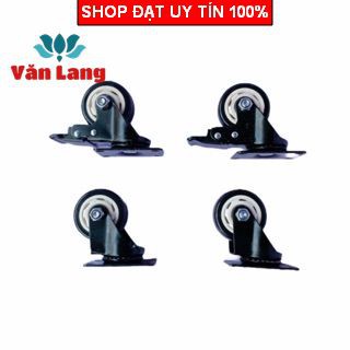 Combo 4 bánh xe đẩy hàng xoay 360 độ SIZE 7 CM, có phanh chống trượt, chịu tải cao