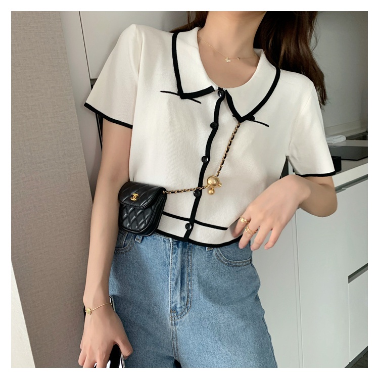 Áo SUXI tay ngắn cổ bẻ thời trang mùa hè cá tính cho nữ