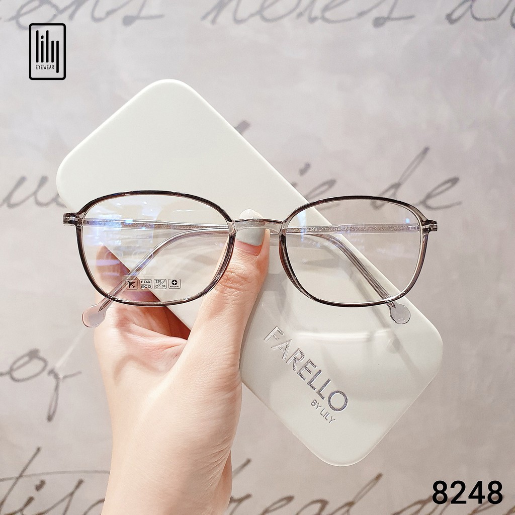 Mắt kính cận Lilyeyewear thiết kế mắt vuông, nhựa dẻo đa dạng màu sắc dễ lựa chọn 8248 | BigBuy360 - bigbuy360.vn