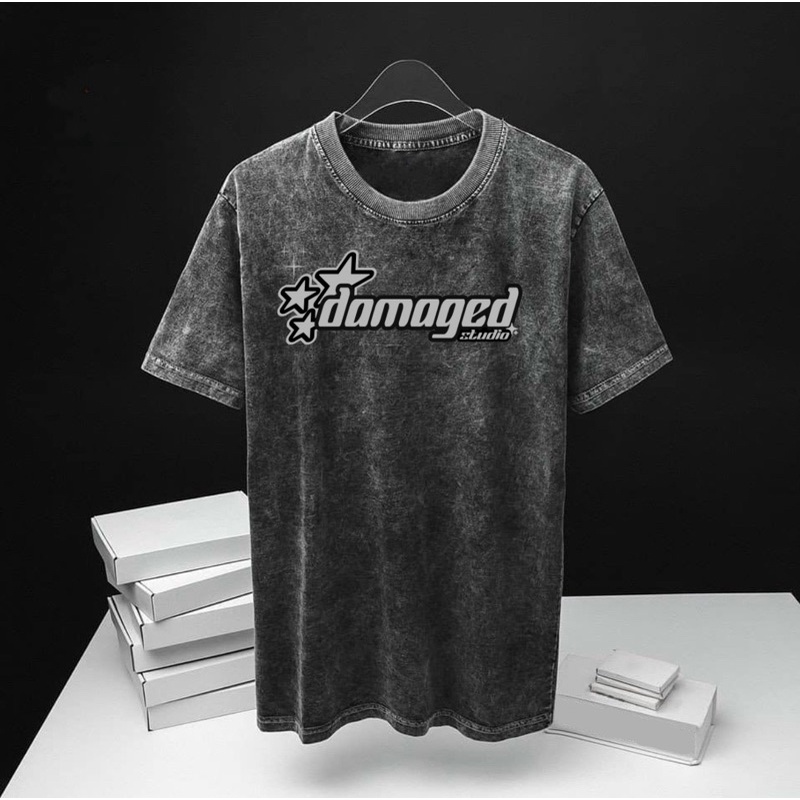 Áo thun logo damaged unisex