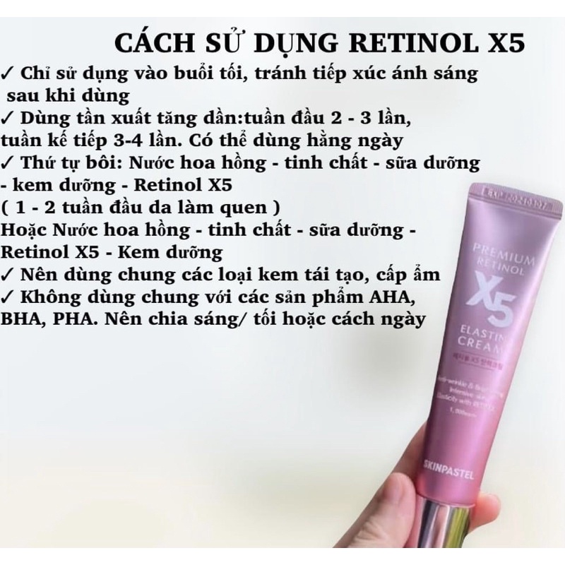 [ FULL30ML ] Retinol X5 Elastin Cream - không gây bong tróc, khô, rát da