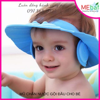 Mũ tắm chắn nước có cài cúc cho bé gội đầu