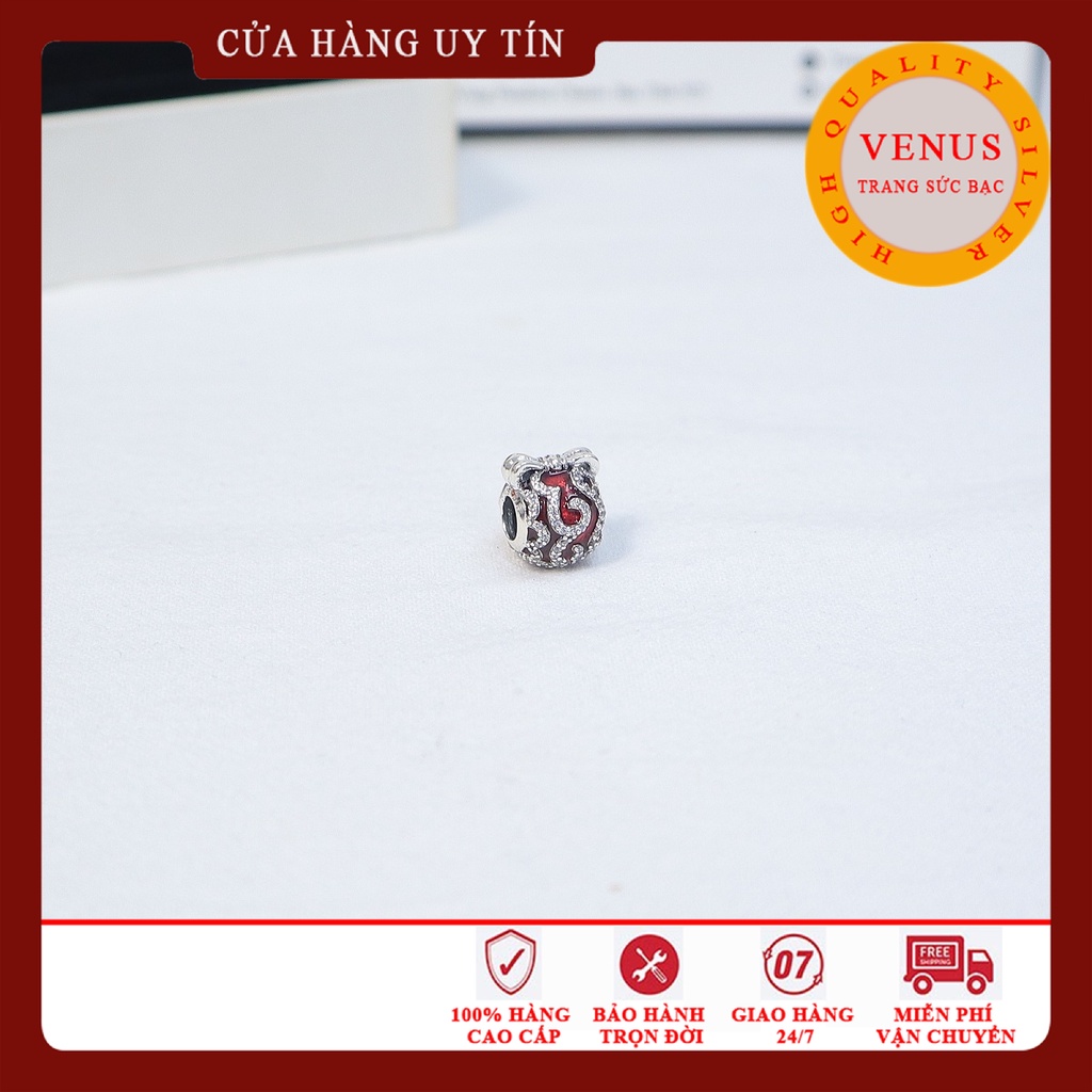 Charm lân đỏ- Bạc 925 cao cấp- Trang sức bạc Venus