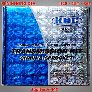 Sên nhông dĩa xe máy Jupiter V, MX hàng chính hãng KMC