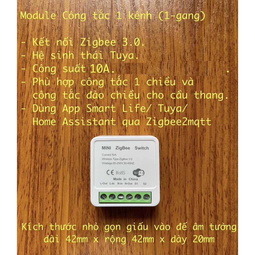 Module công tắc thông minh Tuya, kết nối Zigbee hoặc Wifi, loại 1/2 kênh, Mẫu 3 -