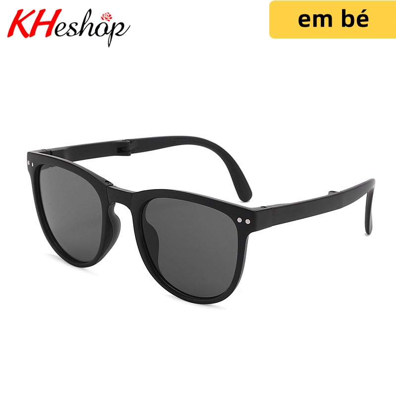 Kính Gập Gọn thời trang cho bé phong cách Retro gọng vuông bầu đủ màu Model mã Y3001