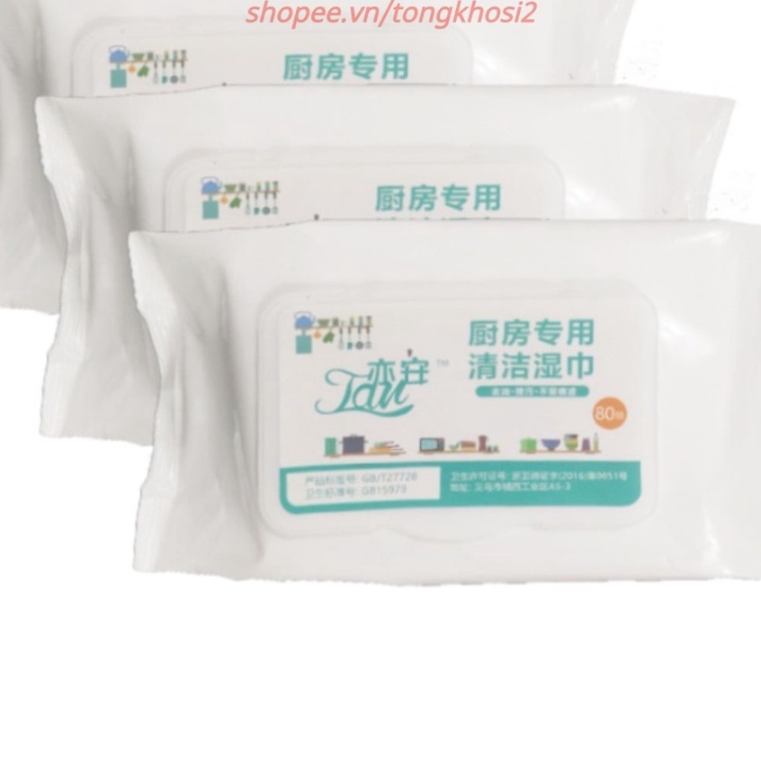 Khăn ướt lau chùi vết bẩn và dầu mỡ nhà bếp #khanuot