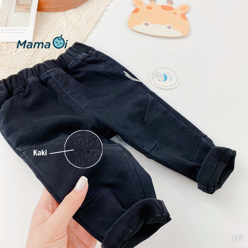 Q33Quần kaki bé trai quần dài cho bé hai màu trắng đen vải mềm lưng thun bé từ  0-3 tuổi của Mama Ơi - Thời trang cho bé