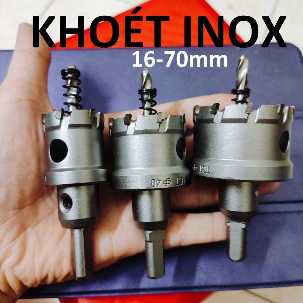 MŨI KHOÉT LỖ INOX , KHOÉT SẮT CAO CẤP ĐẦU HỢP KIM TCT  15MM - 30MM