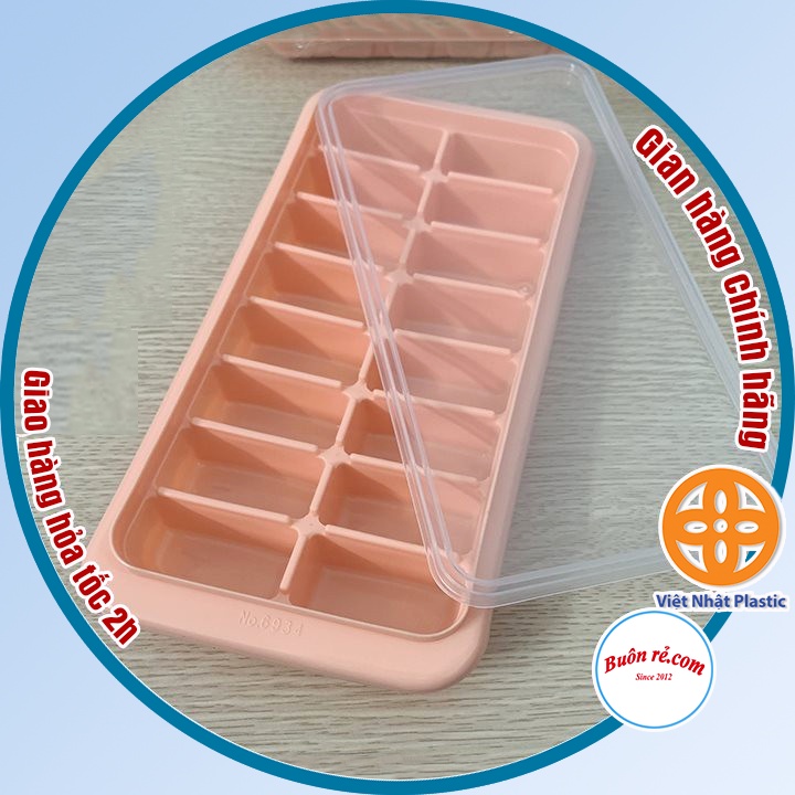 Khay đá, khuôn thạch 16 viên có nắp  Việt Nhật - Khay chia đồ ăn dặm cho bé -Buôn rẻ 01287