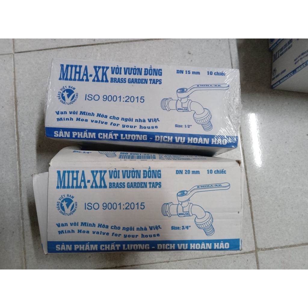 Vòi vườn đồng, vòi gạt 21, 27 chính hãng Minh hòa hàng xuất khẩu Miha-XK DN 15 DN 20