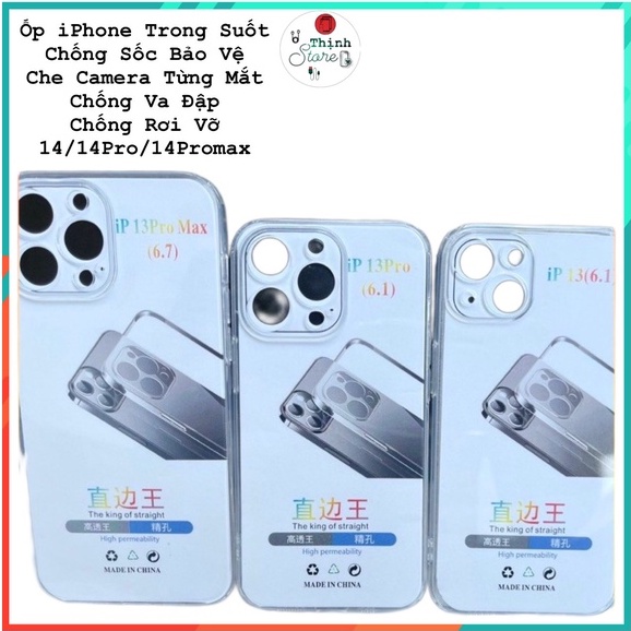 Ốp lưng iphone trong suốt chống sốc bên trong,được bảo vệ che camera từng mắt,2trong1 quá tiện lợi có từ 6G 13/14p/14pm.