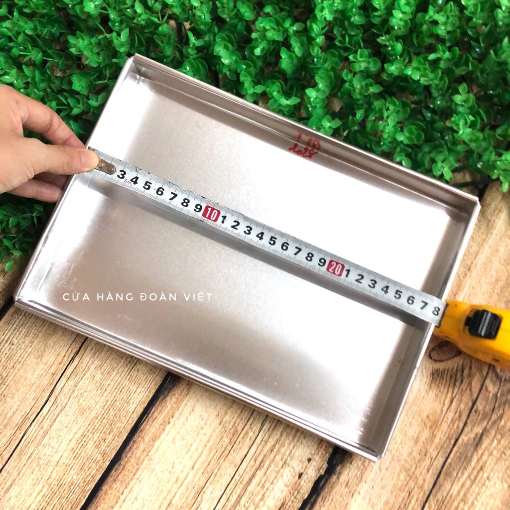 Khuôn Nhôm Chữ Nhật, Khay Nướng Bánh Bông Lan Cuộn - Nhiều Size từ 16 đến 30cm