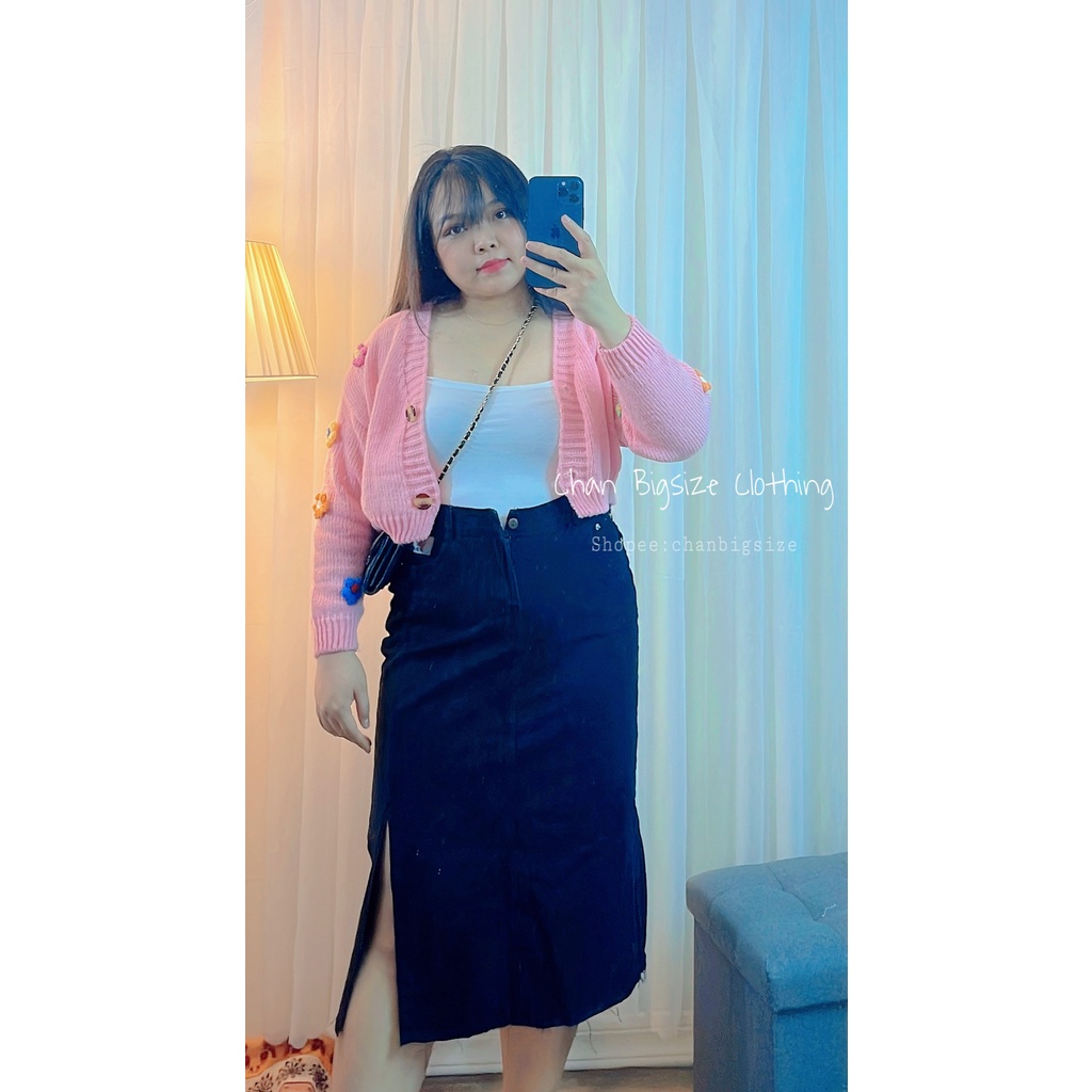 Chân váy jean xẽ tà phong cách Hàn Quốc bigsize 54-80kg