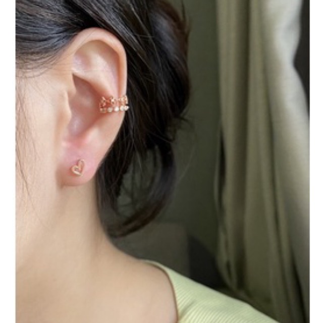 Hoa tai trái tim, bông tai Hàn quốc