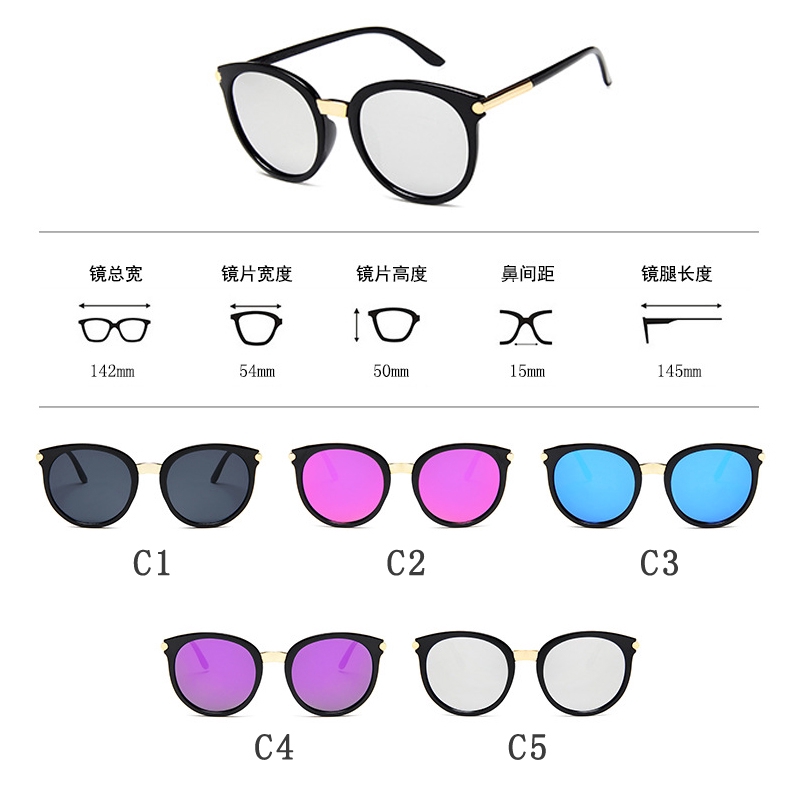 Kính mát gọng tròn phong cách retro thời trang cho nữ