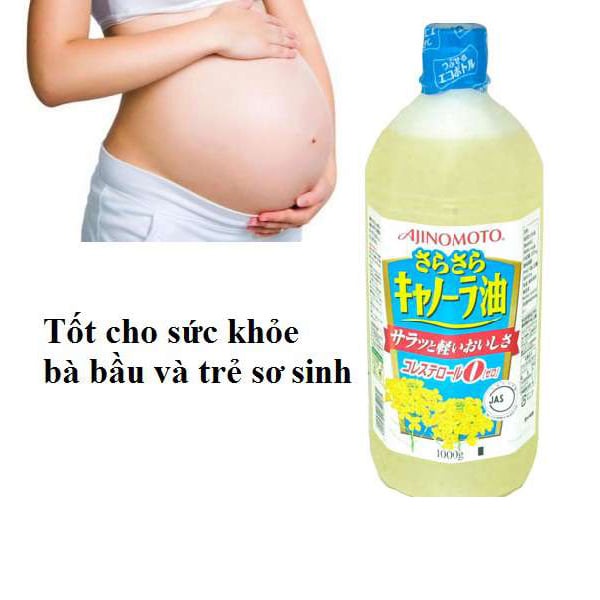 Dầu Ăn Hoa Cải Hạt Cải Nguyên Chất Ajinomoto Nhật Cho Bé Ăn Dặm Chai 1 Lít Bổ Sung Omega Tách Béo Ăn Kiêng