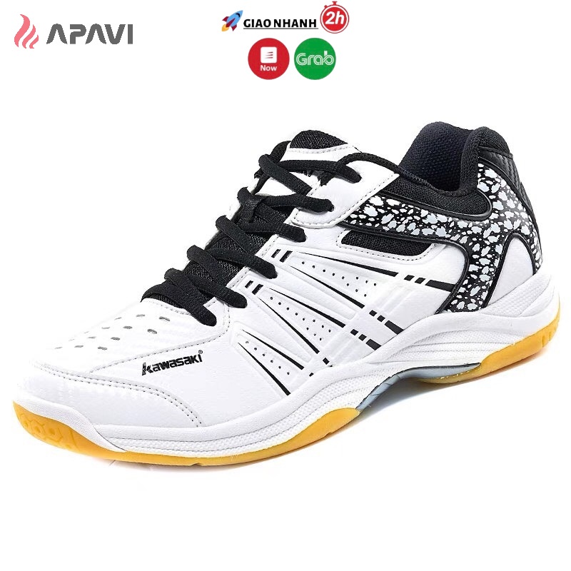 Giày cầu lông Kawasaki K063 chính hãng, da PU bóng, lưới thoáng khí, EVA êm chân, bám sàn tốt