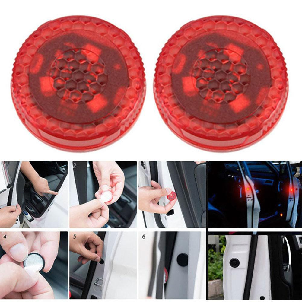 Set 2 đèn led từ tính không dây gắn cửa xe hơi chống thấm nước cảnh báo chống va chạm phía sau đảm bảo an toàn
