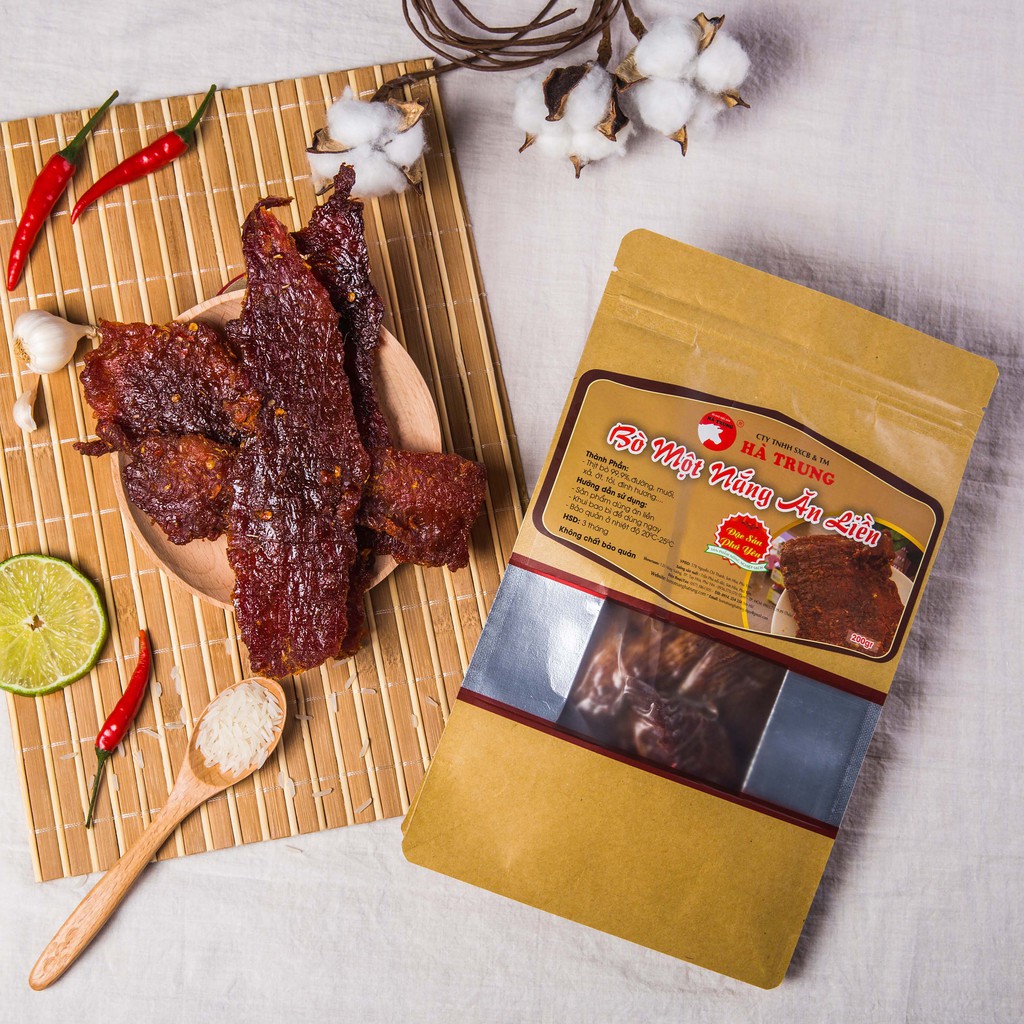 Bò khô một nắng ăn liền nguyên miếng Hà Trung