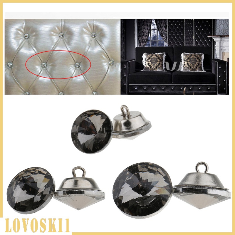 [LOVOSKI1]25 Pieces Crystal Buttons for Sofa Headboard Upholstery Decoration