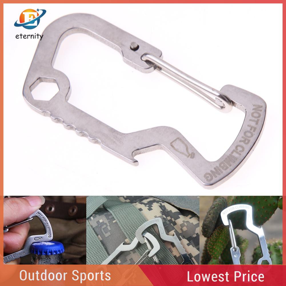 ※Eternity※Durable Survival Camping Hiking Rescue Gear Mini Carabiner Keychain EDC Multi Tool※