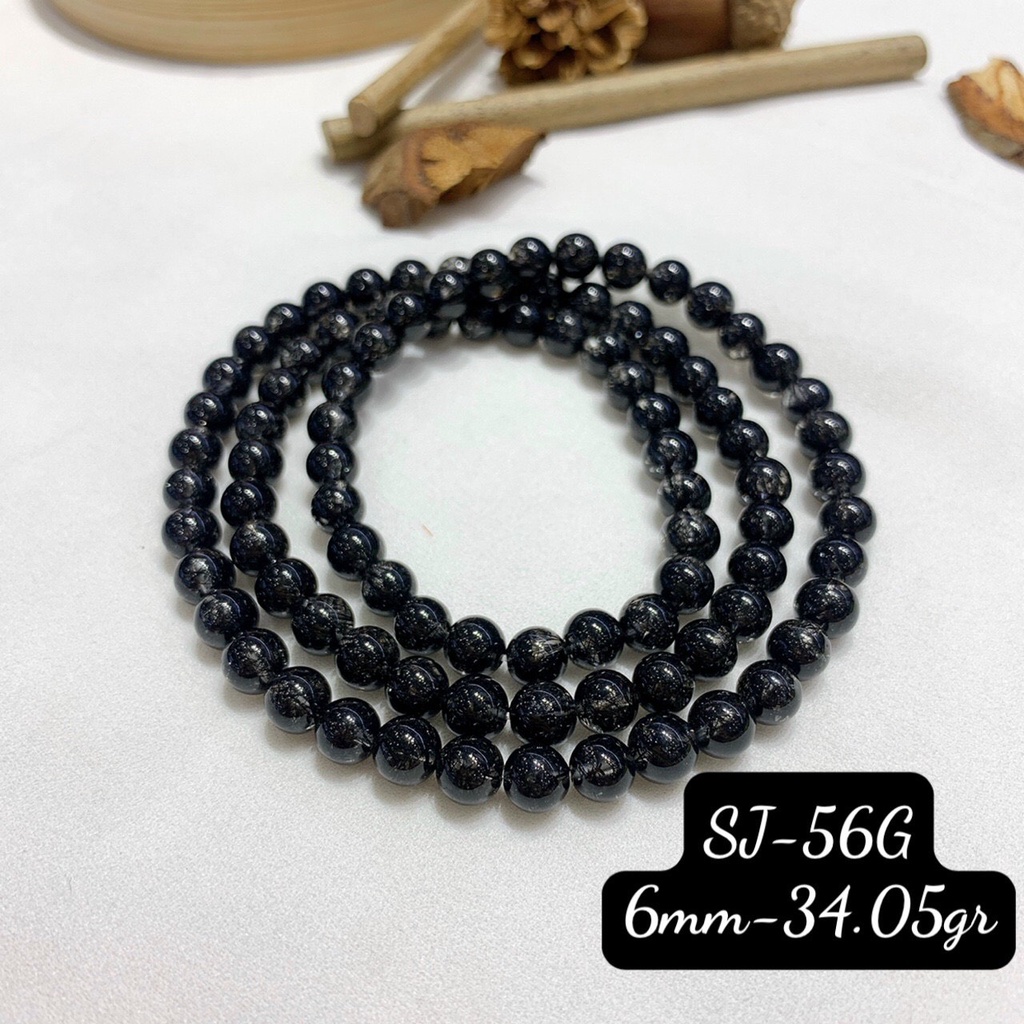 Chuỗi Vòng Quấn Tay 3 Vòng Tóc Đen Chuẩn 7A Size 4-6mm