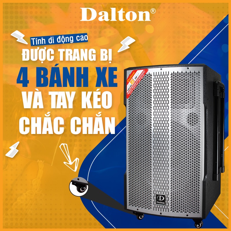 Loa kéo di động karaoke công suất lớn DALTON TS-15G500X, bass 4 tấc 600W kèm 2 micro không dây-BH 12 tháng.