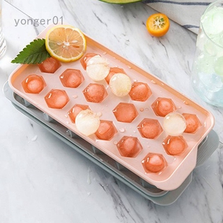 Khuôn làm đá viên hình tròn có nắp đậy bằng nhựa tiện dụng 