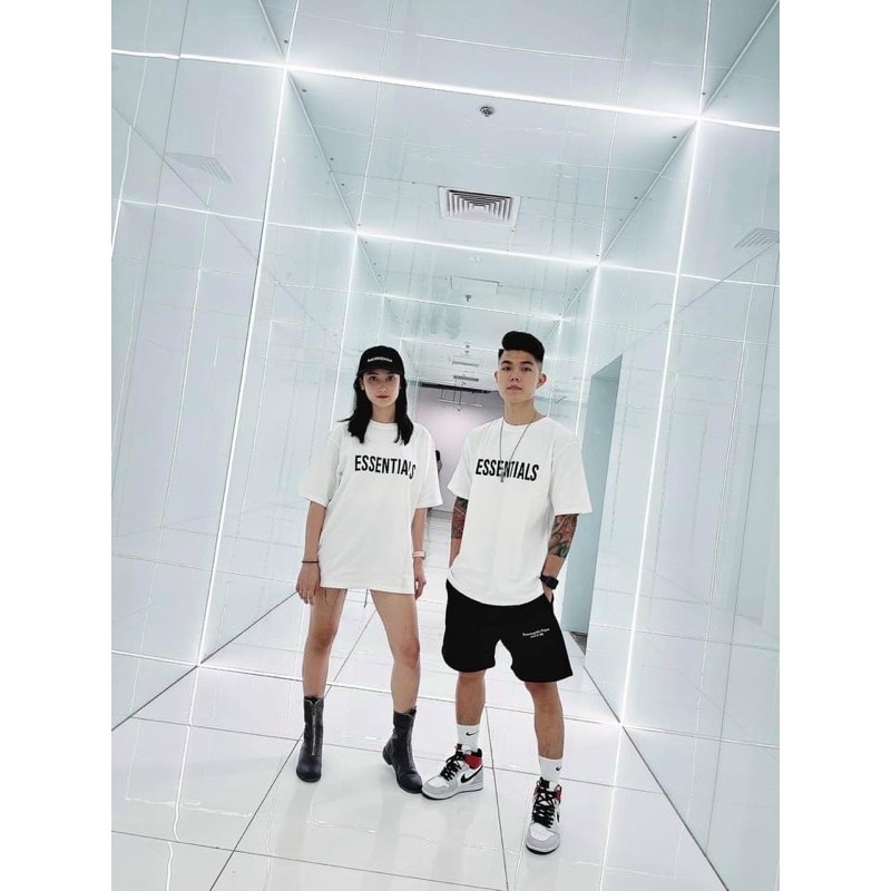 Bộ Mặc Hè Essentials Nam Nữ Nổi Chữ Đơn Giản | BigBuy360 - bigbuy360.vn
