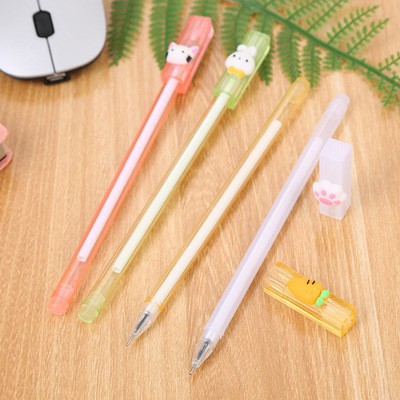 D108 bút thỏ dẹt pastel bút hoạt hình bút dễ thương bút kute viết gel