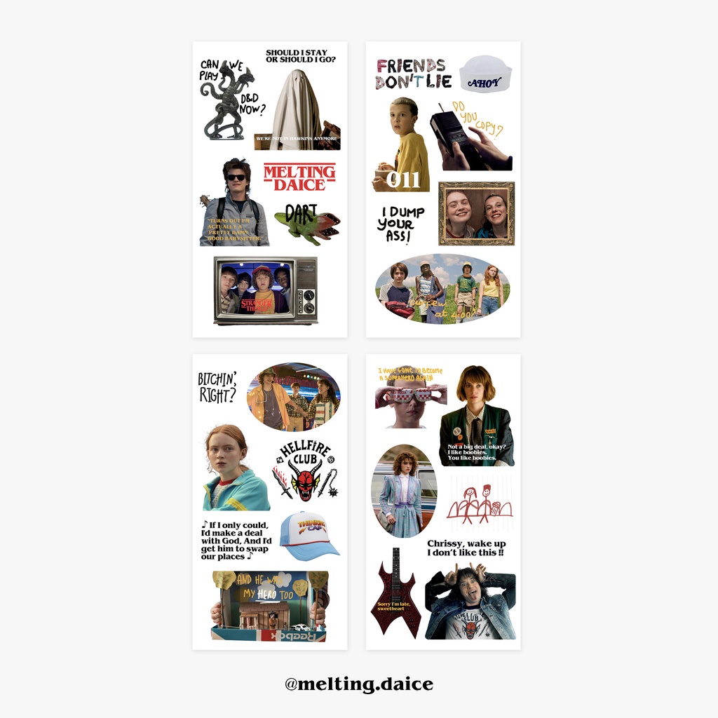 Daice || 'stranger things’ sticker - set nhãn dán phim 'cậu bé mất tích' trang trí