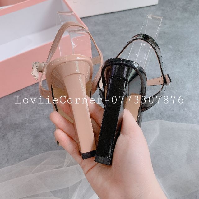 LOVIIECORNER-GIÀY SANDAL CAO GÓT 9 PHÂN QUAI MẢNH GÓT TRỤ VUÔNG 2 MÀU ( ĐEN - KEM ) - GIÀY CAO GÓT 9P QUAI MẢNH-G191169 | BigBuy360 - bigbuy360.vn